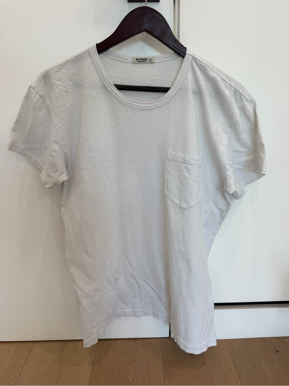 Buck Mason White Short-Sleeve Pocket Tee